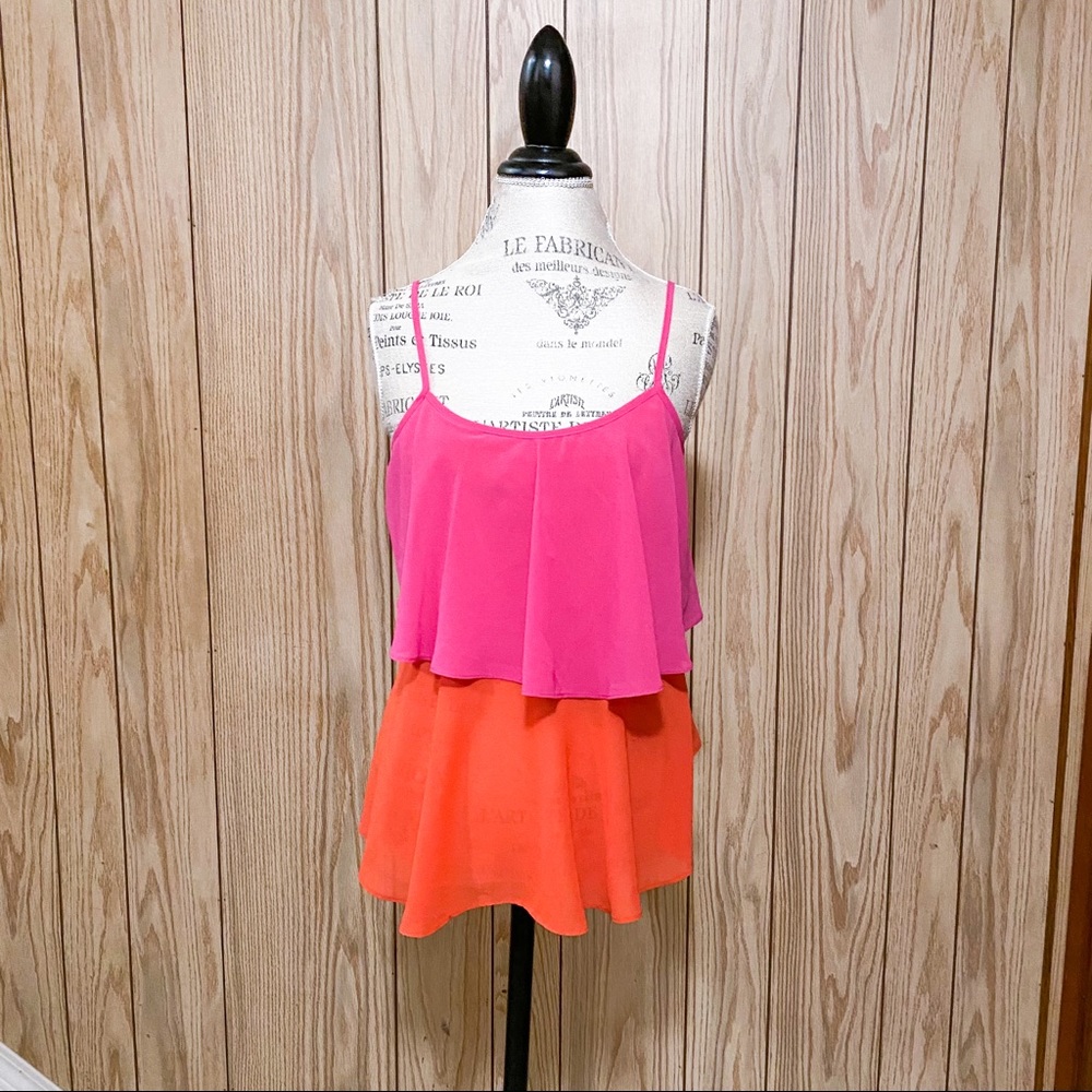 ⭐️Flowy Sleeveless Cami Tank top in Pink Orange